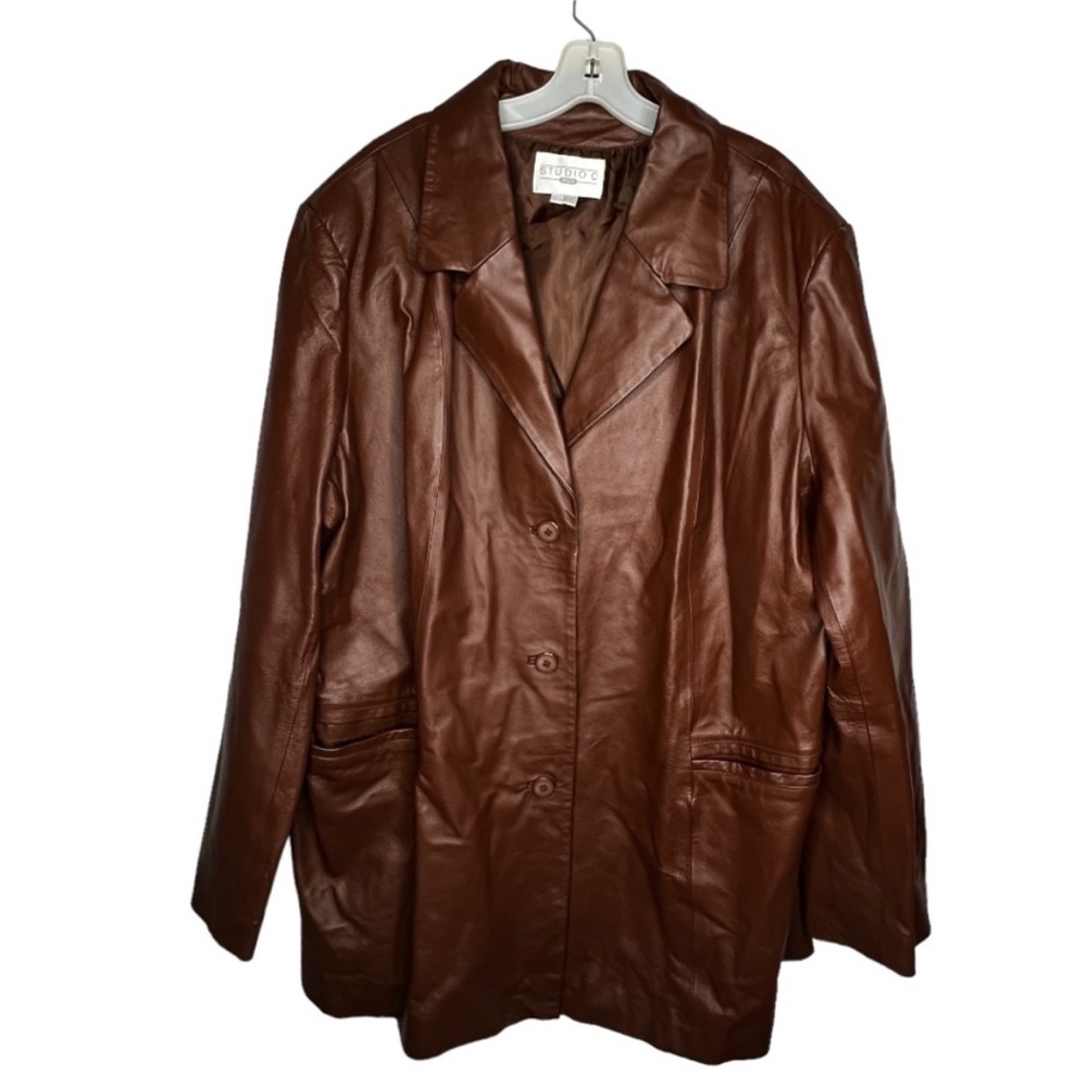 Studio C Plus Brown Leather Jacket